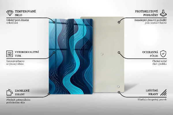 Tábua de corte com design de ondas abstratas