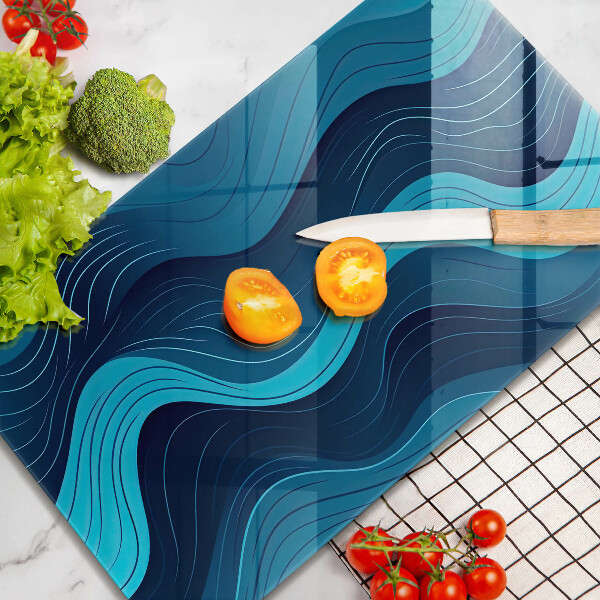 Tábua de corte com design de ondas abstratas