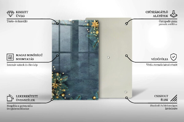 Tábua de vidro decorações de Natal