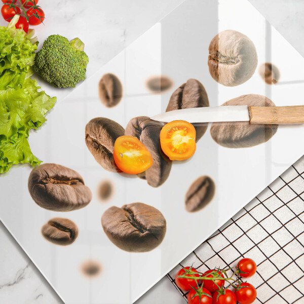 Tábua de corte de vidro Grãos de café