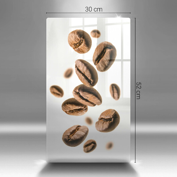 Tábua de corte de vidro com estampa de grãos de café
