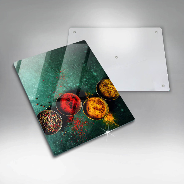 Tábua de cortar de vidro Especiarias orientais