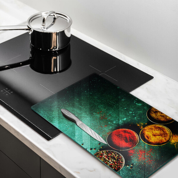 Tábua de cortar de vidro Especiarias orientais