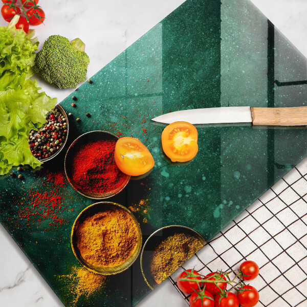 Tábua de cortar de vidro Especiarias orientais