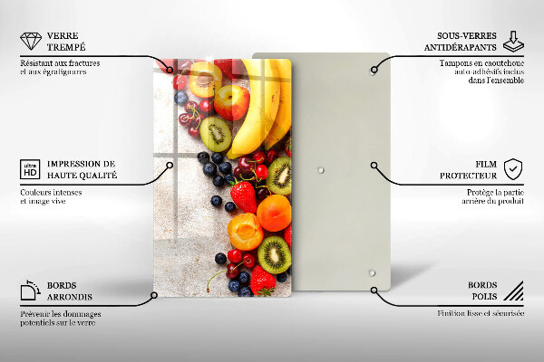 Tábua de cozinha com estampa de frutas de Natal