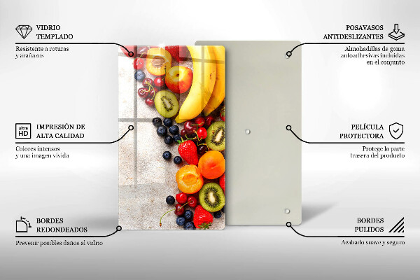 Tábua de cozinha com estampa de frutas de Natal