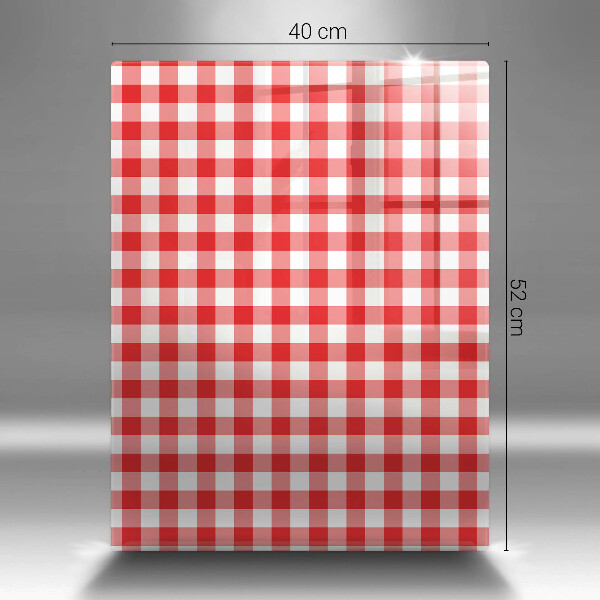 Tábua de cozinha com estampa xadrez vermelho e branco