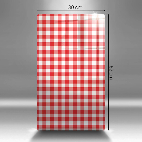 Tábua de cozinha com estampa xadrez vermelho e branco