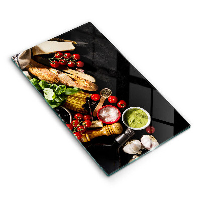 Tábua para corte de ingredientes e especiarias italianas