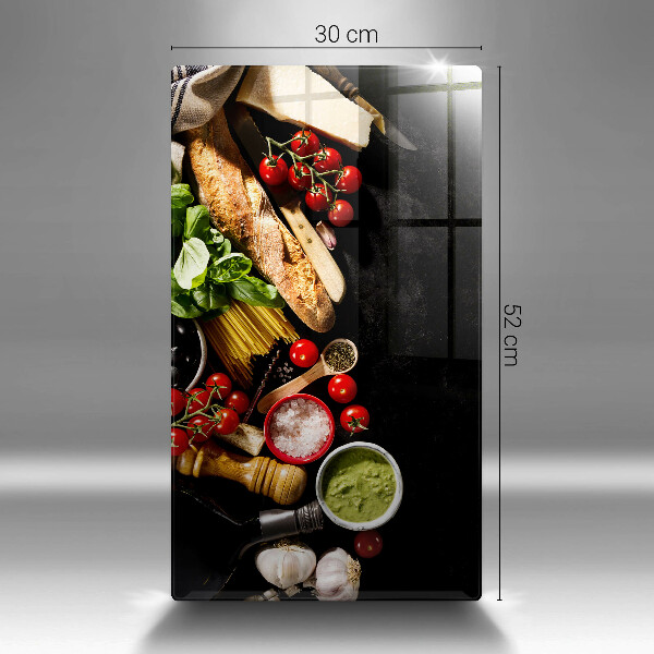 Tábua para corte Ingredientes e especiarias italianas