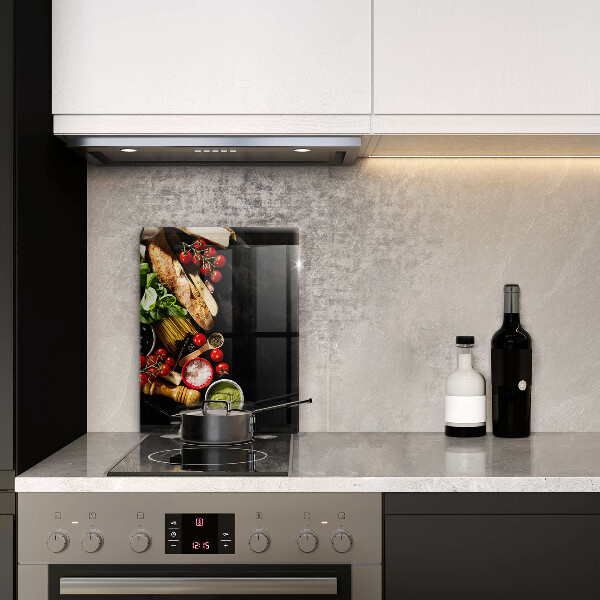 Tábua para corte Ingredientes e especiarias italianas