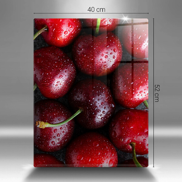 Tábua de vidro Close-up de cerejas