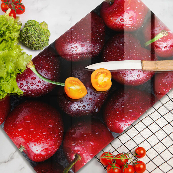 Tábua de vidro Close-up de cerejas