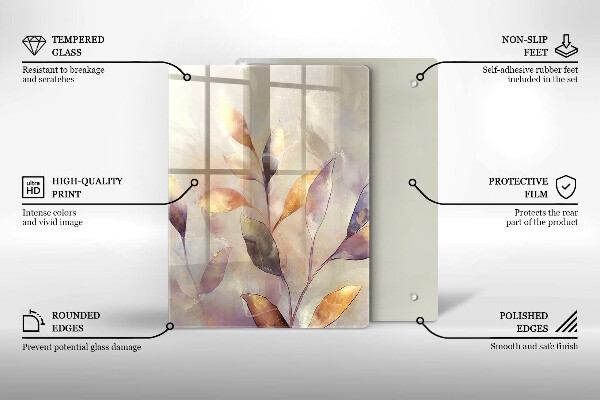 Tábua de corte de vidro Vegetais na mesa