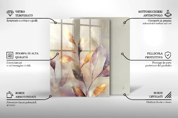 Tábua de corte de vidro Vegetais na mesa