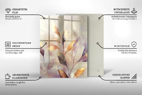 Tábua de corte de vidro Vegetais na mesa