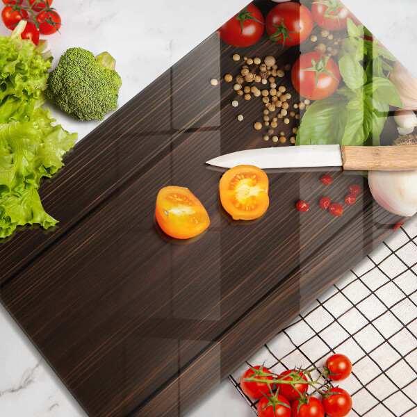 Tábua de corte de vidro Vegetais na mesa