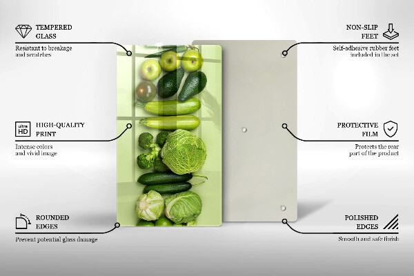 Tábua de corte para frutas e vegetais verde