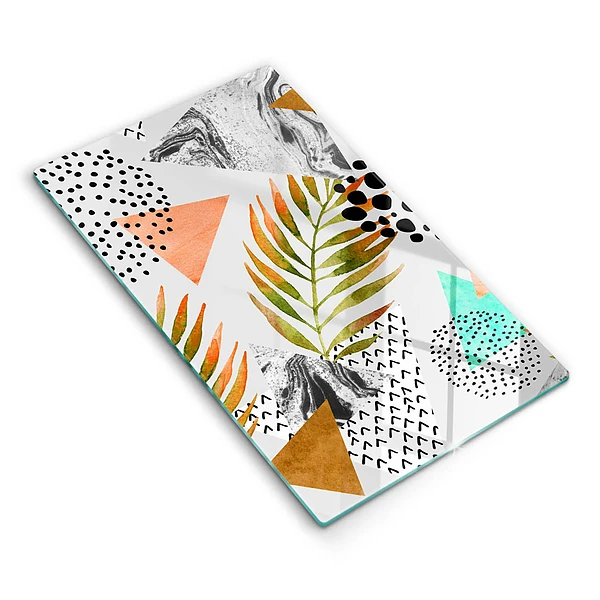 Tábua de cozinha com estampa de folha estilo boho