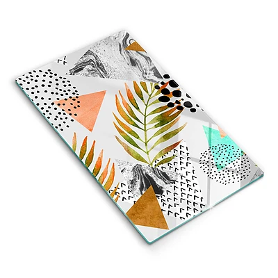 Tábua de cozinha com estampa de folha estilo boho
