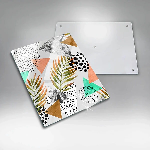 Tábua de cozinha com estampa de folha estilo boho