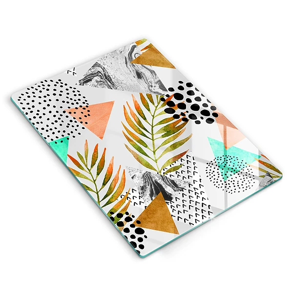 Tábua de cozinha com estampa de folha estilo boho