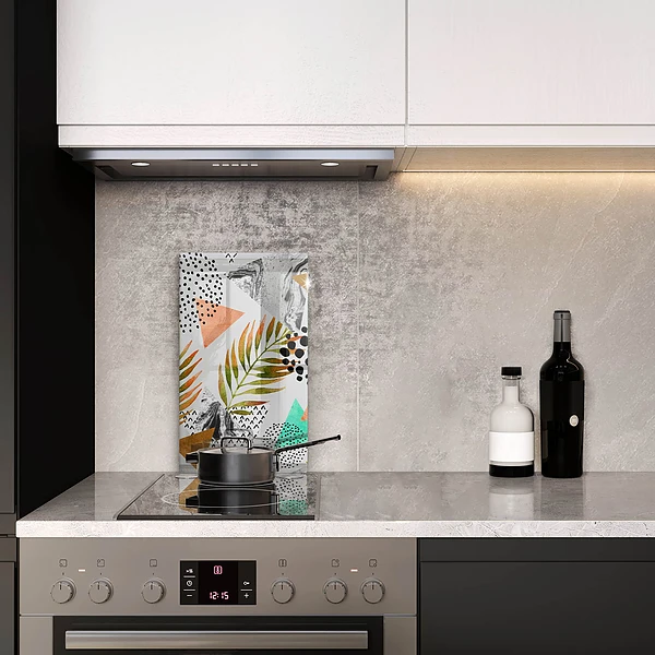 Tábua de cozinha com estampa de folha estilo boho