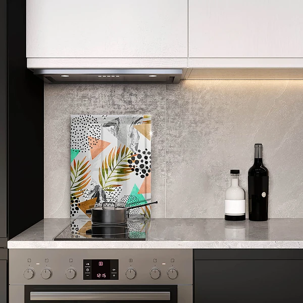 Tábua de cozinha com estampa de folha estilo boho