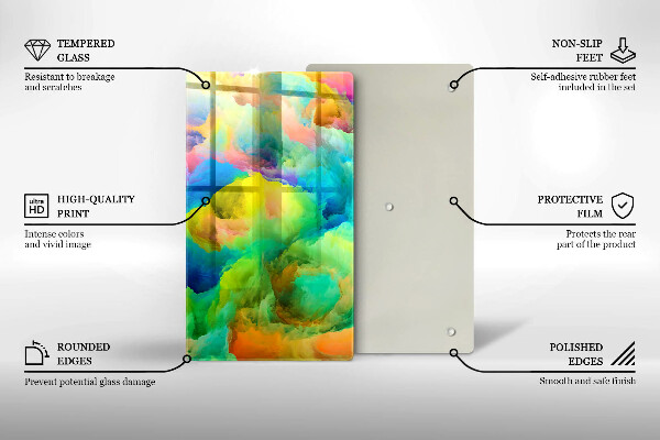 Tábua de cortar alimentos Abstração colorida