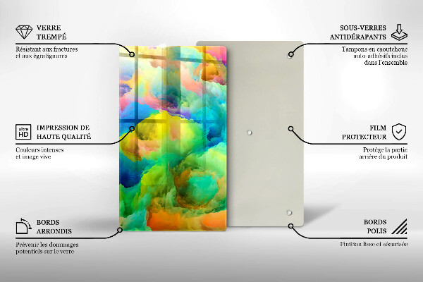 Tábua de cortar alimentos Abstração colorida