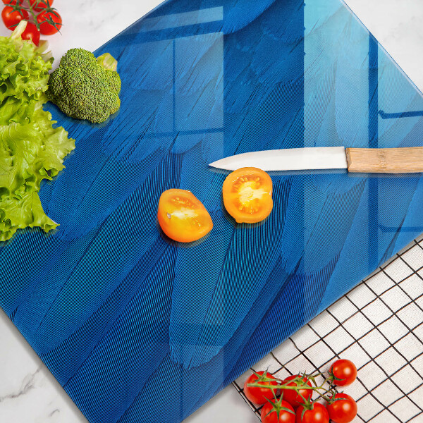 Tábua de vidro penas de pássaros