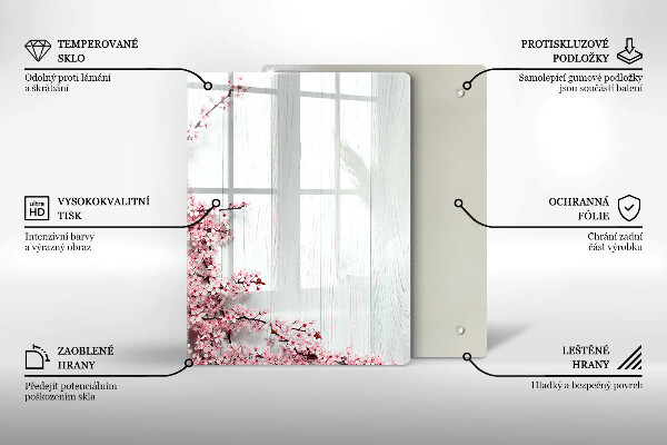 Tábua de vidro penas de pássaros