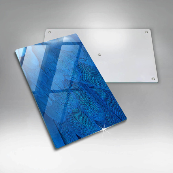 Tábua de vidro penas de pássaros