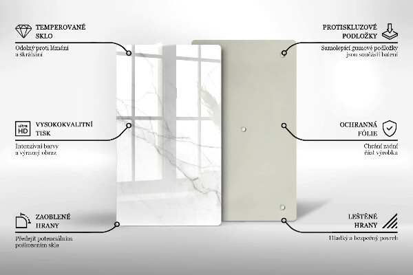 Tábua de corte Mármore branco delicado