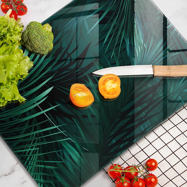 Tábua para cozinha com estampa de folhas selvagens