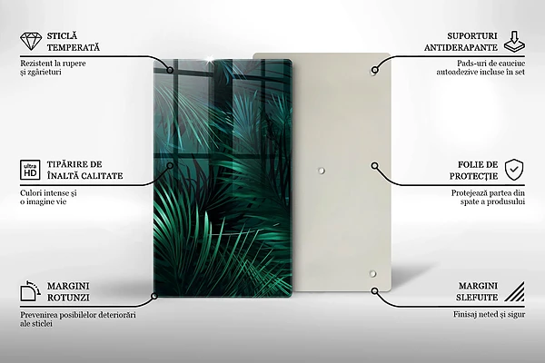 Tábua para cozinha com estampa de folhas selvagens