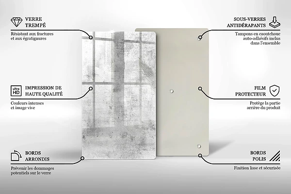 Tábua de cozinha com textura de concreto