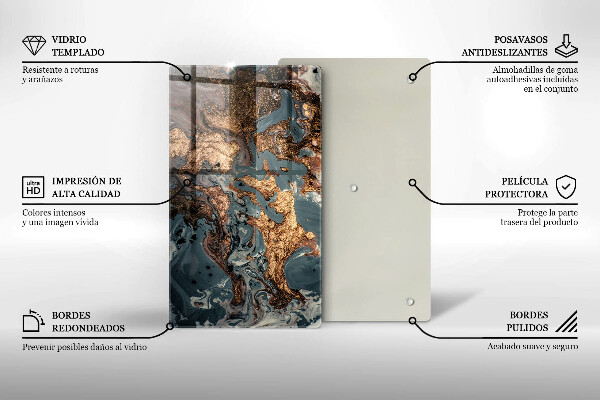 Tábua de corte Pedra decorativa com ouro