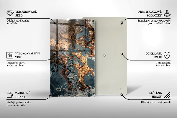 Tábua de corte Pedra decorativa com ouro