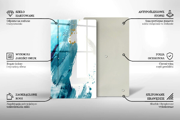 Tábua de cortar de vidro Manchas azuis