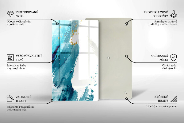 Tábua de cortar de vidro Manchas azuis