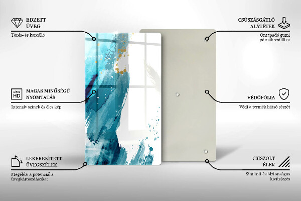 Tábua de cortar de vidro Manchas azuis