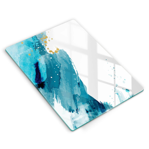 Tábua de cortar de vidro Manchas azuis