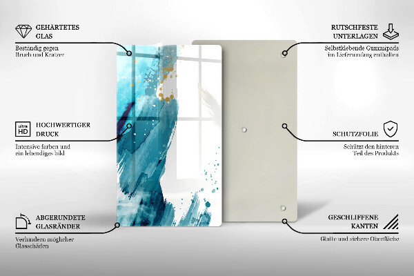 Tábua de cortar de vidro Manchas azuis