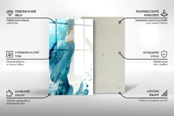 Tábua de cortar de vidro Manchas azuis