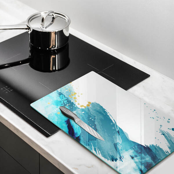 Tábua de cortar de vidro Manchas azuis