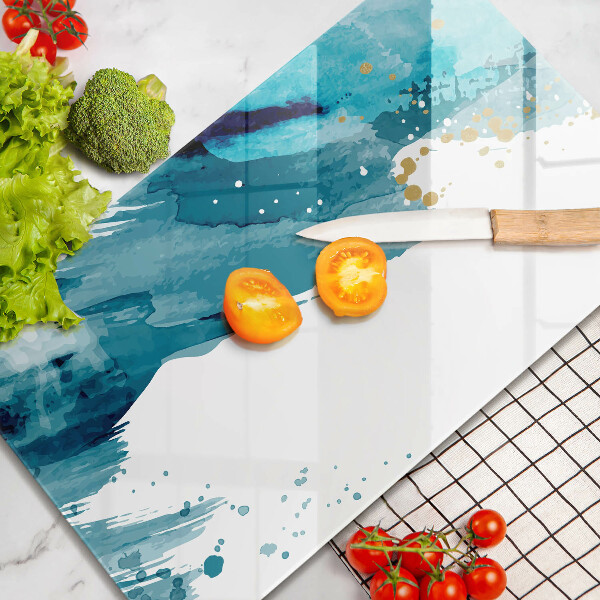 Tábua de cortar de vidro Manchas azuis