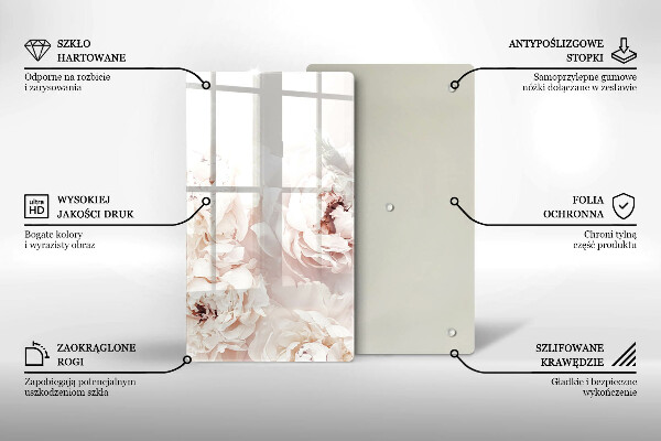 Tábua de cortar alimentos Peônias pastéis