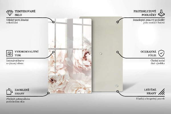 Tábua de cortar alimentos Peônias pastéis