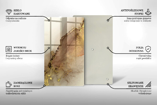 Tábua de vidro Ouro abstrato